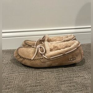 UGG Beige Suede Moccasin Slippers